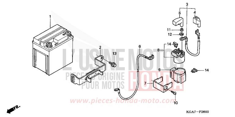 BATTERIE von CG125 TITAN ES FORCE SILVER METALLIC (NH411) von 2004